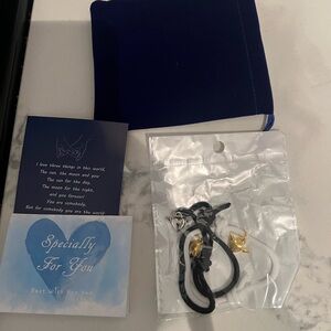 Black and White magnetic friendship bracelets with Gold Accents